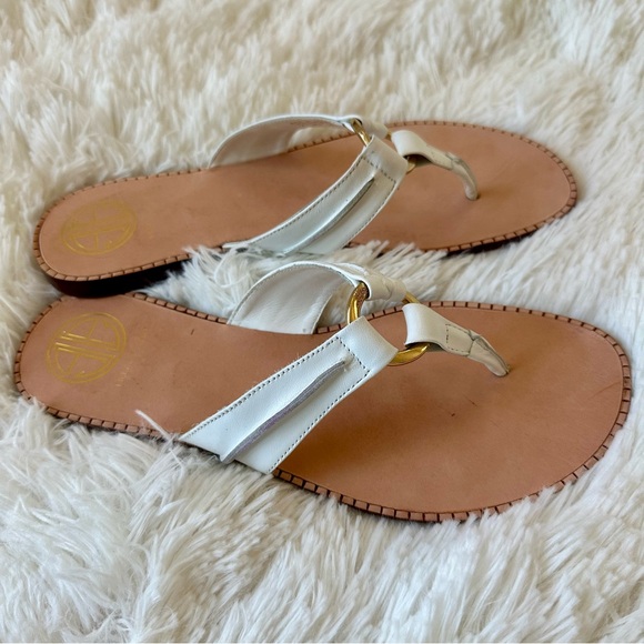 Lilly Pulitzer Mckim Women’s White Leather Sandals Size: 8.5 - Picture 2 of 11